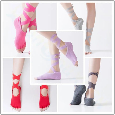 Ribbon Yoga Socks