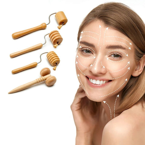 Wooden Face Massage Roller